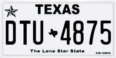 TX license plate DTU4875