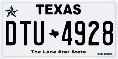 TX license plate DTU4928