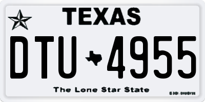 TX license plate DTU4955