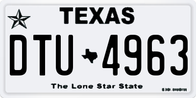 TX license plate DTU4963