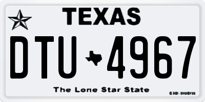 TX license plate DTU4967