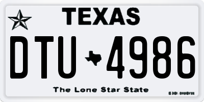 TX license plate DTU4986