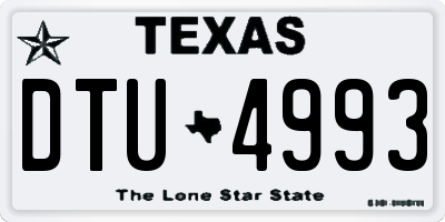 TX license plate DTU4993