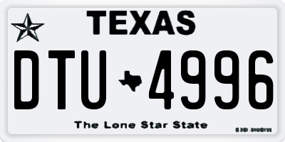 TX license plate DTU4996