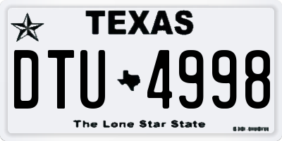 TX license plate DTU4998
