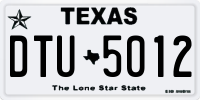 TX license plate DTU5012