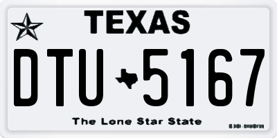 TX license plate DTU5167