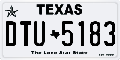 TX license plate DTU5183