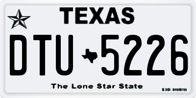 TX license plate DTU5226