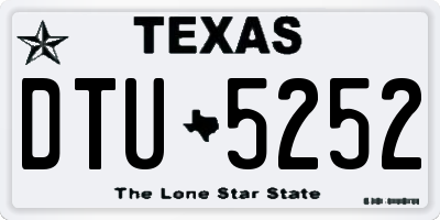TX license plate DTU5252