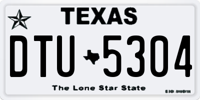 TX license plate DTU5304