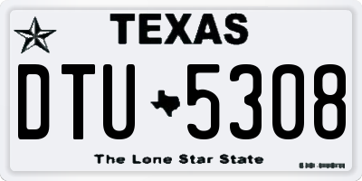 TX license plate DTU5308