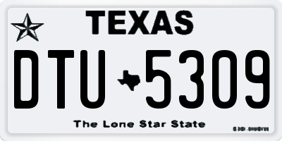 TX license plate DTU5309