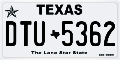 TX license plate DTU5362