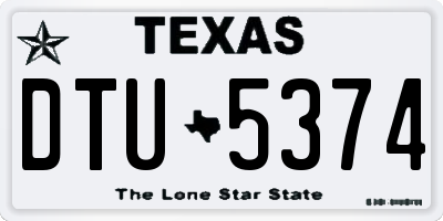 TX license plate DTU5374