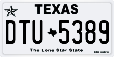TX license plate DTU5389