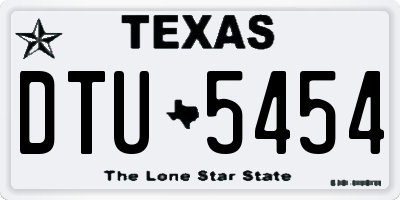TX license plate DTU5454