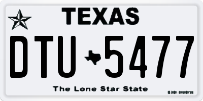 TX license plate DTU5477