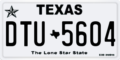 TX license plate DTU5604