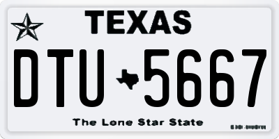 TX license plate DTU5667
