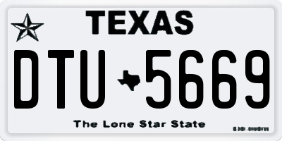 TX license plate DTU5669