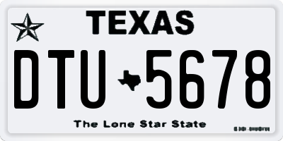 TX license plate DTU5678