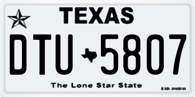 TX license plate DTU5807