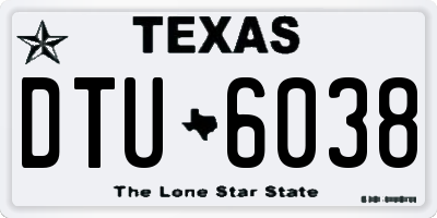 TX license plate DTU6038