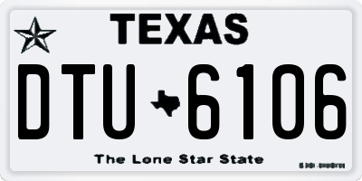 TX license plate DTU6106