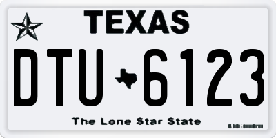 TX license plate DTU6123
