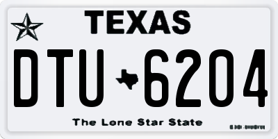 TX license plate DTU6204