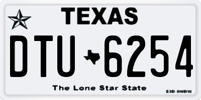 TX license plate DTU6254