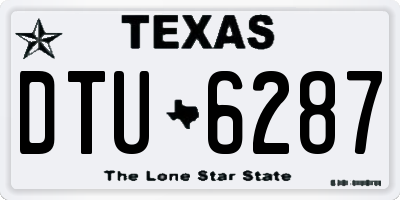 TX license plate DTU6287