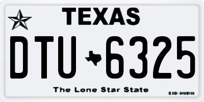 TX license plate DTU6325