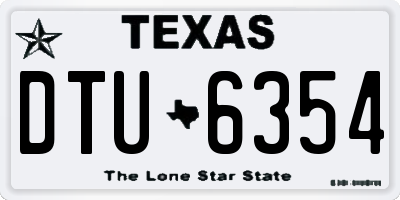 TX license plate DTU6354