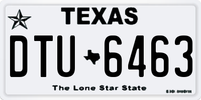 TX license plate DTU6463