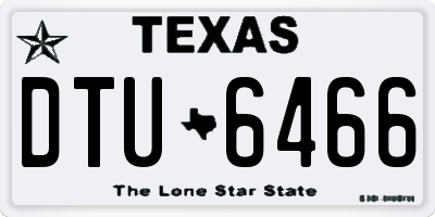 TX license plate DTU6466