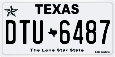 TX license plate DTU6487