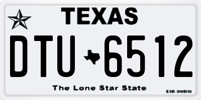 TX license plate DTU6512