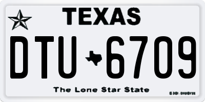TX license plate DTU6709