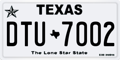 TX license plate DTU7002