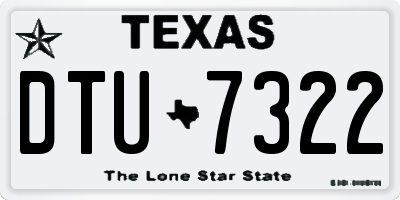 TX license plate DTU7322
