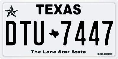 TX license plate DTU7447