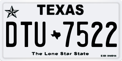 TX license plate DTU7522