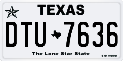 TX license plate DTU7636