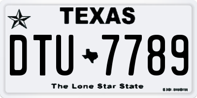 TX license plate DTU7789