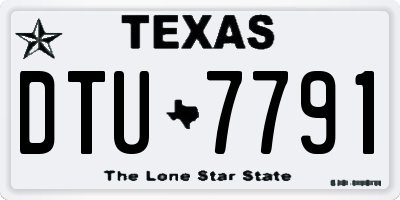 TX license plate DTU7791