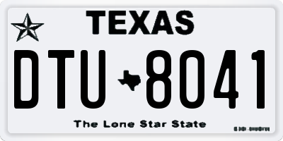 TX license plate DTU8041
