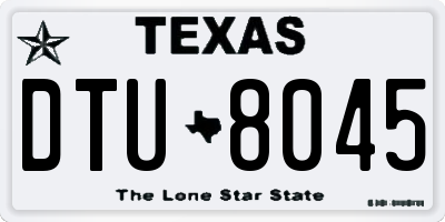 TX license plate DTU8045