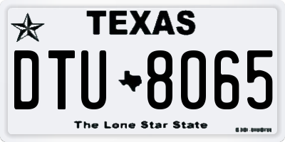 TX license plate DTU8065